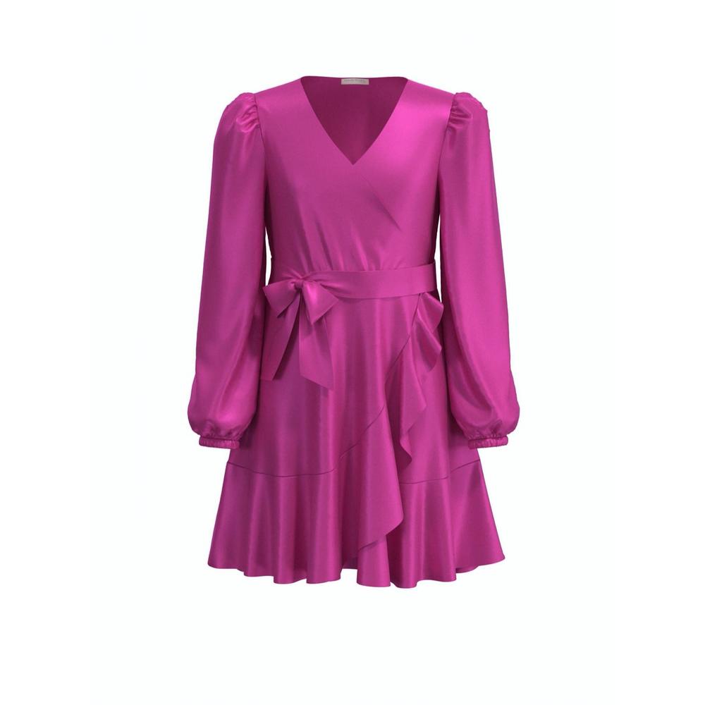 NEW HABITUAL GIRL girls' wrap dress in dark pink